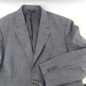 Brooks Brothers 346‎ Stretch Blazer Mens 42R Gray Plaid Stretch Wool Blend